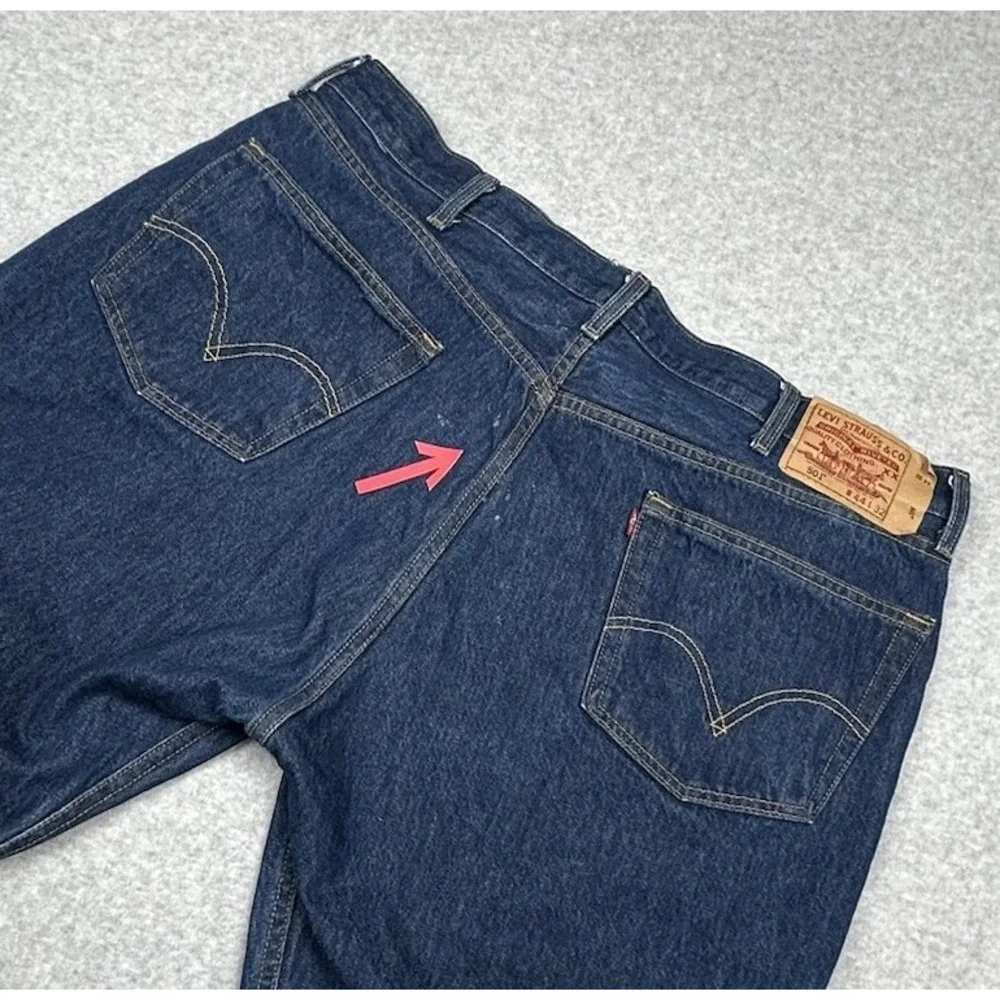 Levis Original 501 Jeans Mens‎ 40x29 Button Fly Blue Denim Straight Leg Y2K 2009